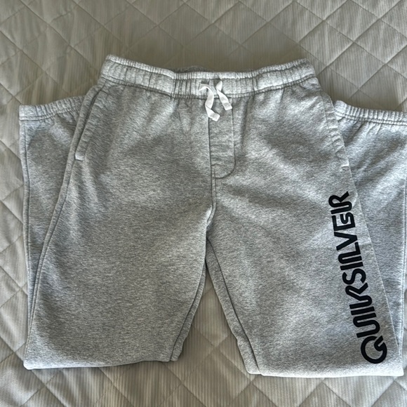 Quiksilver Light Gray Joggers with Black Logo - Picture 1 of 7